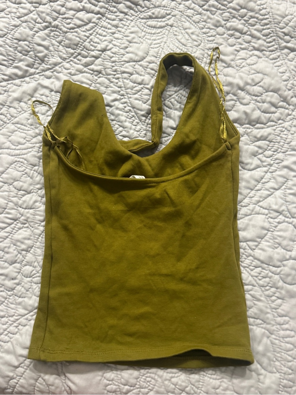 Zara Olive Green Scoop Neck Tank Top